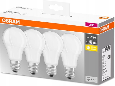 Żarówki LED Osram E27 11W 1055lm 230V białe ciepłe 4 szt.