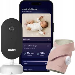 Owlet Dream Duo niania elektroniczna 2K HD pulsoksymetr zestaw różowy