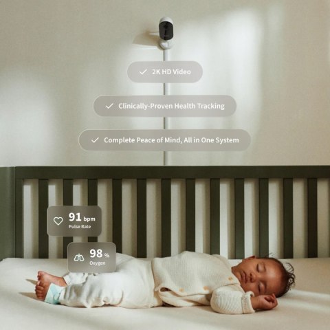 Owlet Dream Duo niania elektroniczna 2K HD pulsoksymetr zestaw różowy