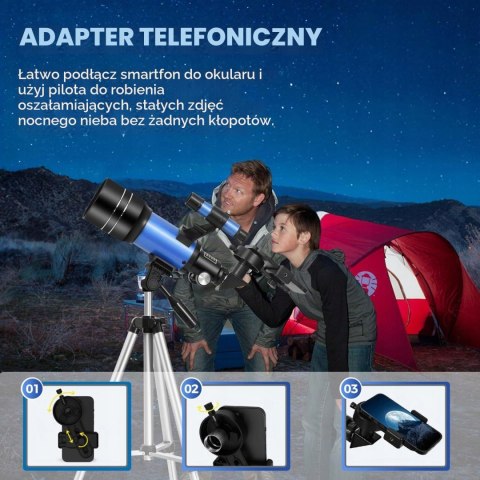 ESAKO 70300 Teleskop 70 mm statyw filtr księżyca adapter do telefonu