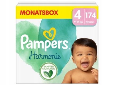 Pampers Harmonie pieluszki rozmiar 4 Maxi 9-14 kg, 174 sztuk