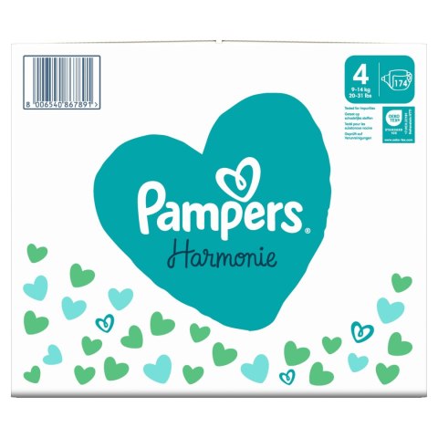 Pampers Harmonie pieluszki rozmiar 4 Maxi 9-14 kg, 174 sztuk