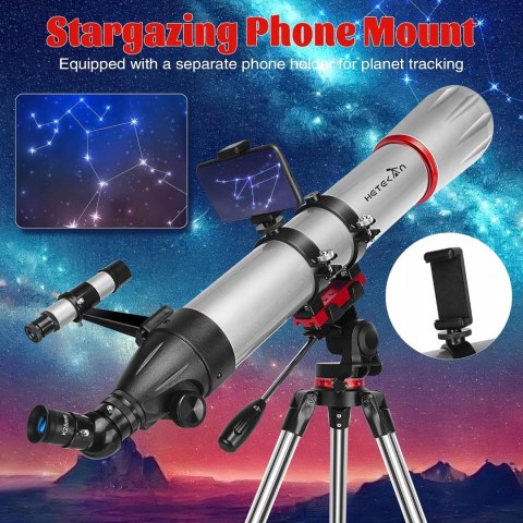 Teleskop Astronomiczny UncleHu 90900 900mm 240x Azymutalny Barlowa