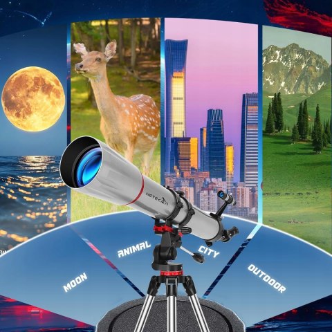 Teleskop Astronomiczny UncleHu 90900 900mm 240x Azymutalny Barlowa