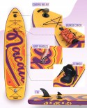 Dmuchana deska/kajak NACATIN SUP 366 × 91 × 15 cm 300 kg 2w1 z siedziskiem