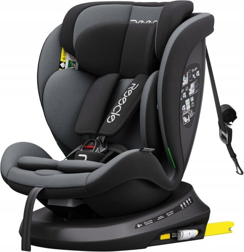 Fotelik samochodowy Reecle 360 i-size ISOFIX 0-36 kg 40-150 cm czarny
