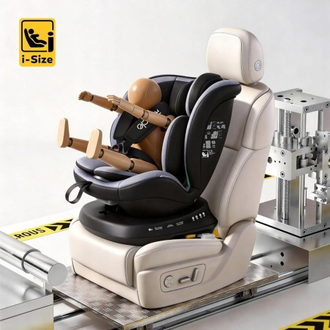Fotelik samochodowy Reecle 360 i-size ISOFIX 0-36 kg 40-150 cm czarny