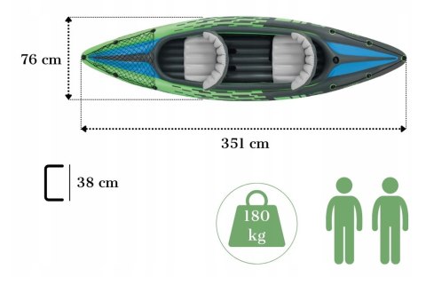 Kajak dmuchany INTEX Challenger K2 2-sobowy 351cm 68306
