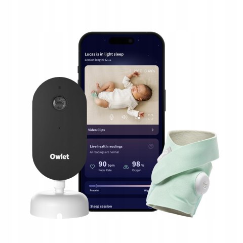 Monitor oddechu Owlet zielony z kamerą