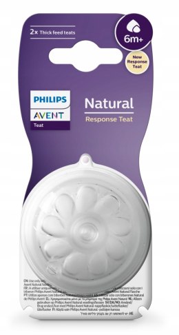 Smoczek Avent do butelki szeroki do kaszek Philips Natural Response 6+ 2pak
