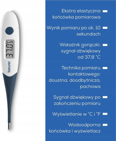 Cyfrowy Termometr Beurer FT 17 Kliniczny 10s Giętka Końcówka