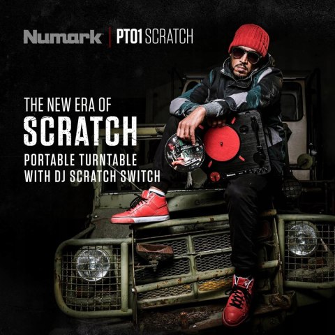 Gramofon Numark PT01 Scratch Napęd Paskowy Przedwzmacniacz Czarny 33 45 78