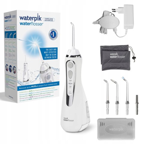 Irygator Waterpik WP-560EU bezprzewodowy biały 3 ustawienia ciśnienia