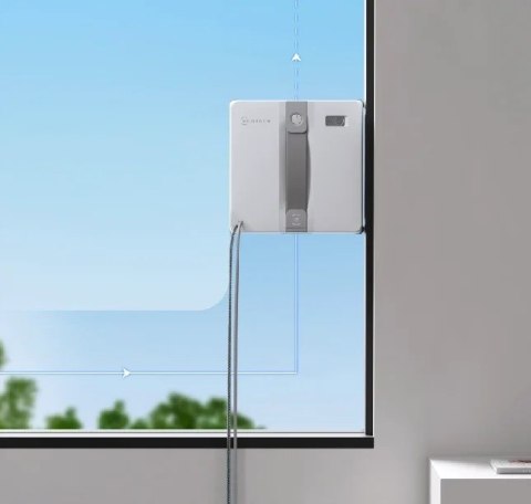 Robot do mycia okien Ecovacs WINBOT MINI szary czyści przy krawędziach