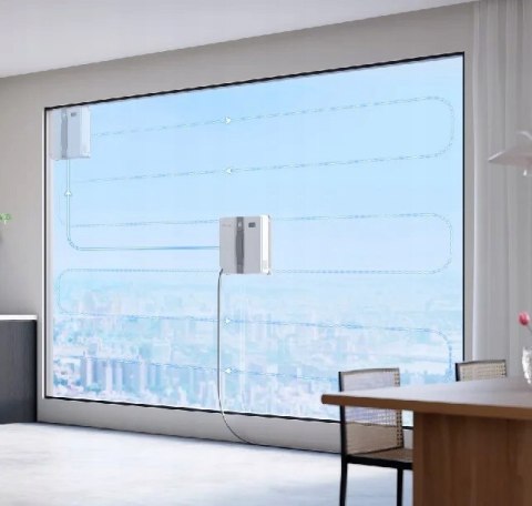Robot do mycia okien Ecovacs WINBOT MINI szary czyści przy krawędziach
