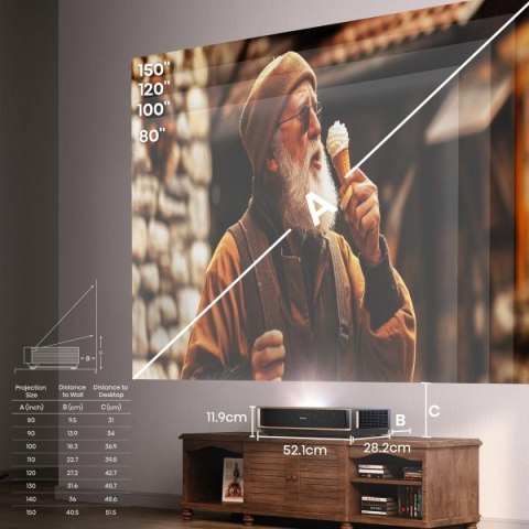 Projektor Laserowy Hisense PT1 4K UST DLP 2500 ANSI Dolby Vision Szary