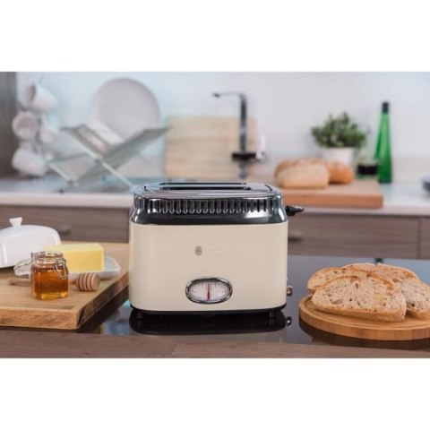 Russell Hobbs toster retro 21682-56 2 tosty szerokie otwory 1300W kremowy