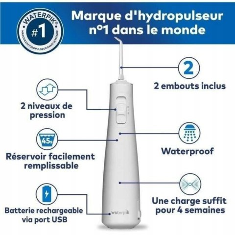 WATERPIK WF-20 PULSE IRYGATOR DO ZĘBÓW DENTYSTYCZNY BEZPRZEWODOWY BIAŁY