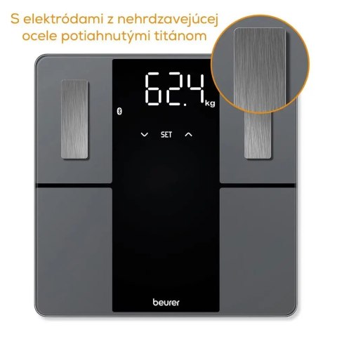 Waga łazienkowa Beurer BF 500 - analiza składu ciała z ekranem LCD