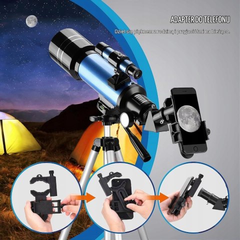 AOMEKIE 70400 Teleskop 70/400 Kellner + Filtr + Adapter Smartfon