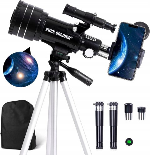 FREESOLDIER 30070 Teleskop 70/300 FMC Barlow 3x + Adapter Smartfon