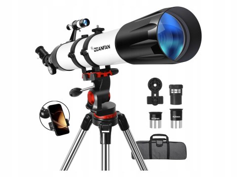 Gaterda 90900 Teleskop Refraktor 90/900 Barlow 3x + Adapter Smartfon