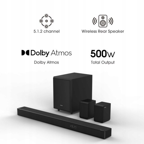 HISENSE AX5125H Soundbar 5.1.2 Dolby Atmos Subwoofer Bluetooth HDMI USB