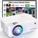 HOPVISION T6 Projektor, Mini Projektor Natywny 1080p 4K, 9500LM HDMI/USB/AV