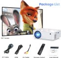 HOPVISION T6 Projektor, Mini Projektor Natywny 1080p 4K, 9500LM HDMI/USB/AV
