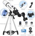 MEEZAA 80600 Teleskop Refraktor 80/600 FMC Barlow 3x + Adapter Smartfon