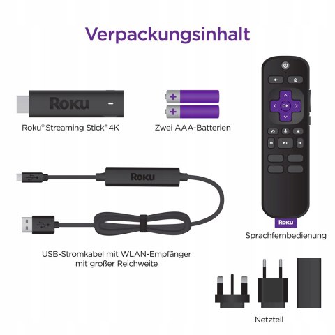Roku Streaming Stick 4K Odtwarzacz multimediów 4K