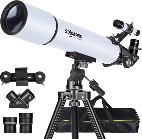 SOLOMARK 80900 Teleskop Refraktor 80/900 WA + Adapter Smartfon + Torba