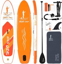 DESKA SUP DO PŁYWANIA 320 CM H2O Biało pomarańczowa wiosło pompka zestaw