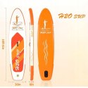 DESKA SUP DO PŁYWANIA 320 CM H2O Biało pomarańczowa wiosło pompka zestaw