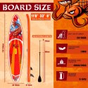 FunWater DESKA SUP POMPOWANA 350 CM DO PŁYWANIA CZERWONA
