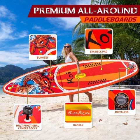 FunWater DESKA SUP POMPOWANA 350 CM DO PŁYWANIA CZERWONA