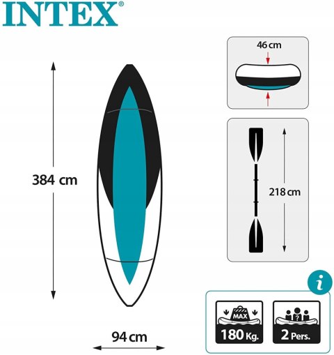Kajak dwuosobowy Excursion Pro K2 Intex 68309