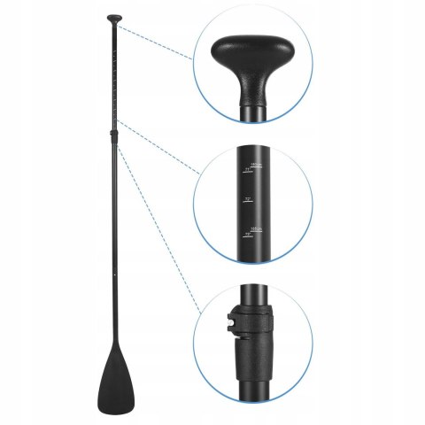 Składane Wiosło Kajakowe do Deski SUP 2w1 Regulowane 3-Częściowe 210 cm Pro