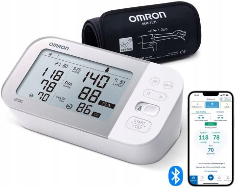 Ciśnieniomierz naramienny OMRON X7 Smart Bluetooth AFib + mankiet 22-42