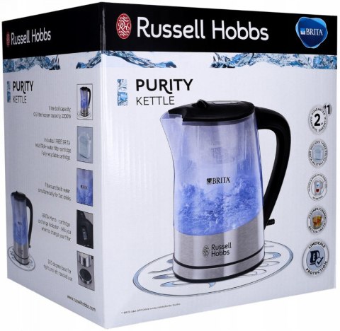 Czajnik elektryczny Russell Hobbs Purity 2200 W 1 l srebrny/szary