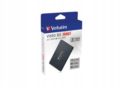 Dysk SSD Verbatim VI550 S3 2 TB 2 5 SATA III TLC Technologia TRIM NCQ