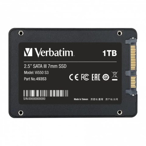 Dysk SSD Verbatim Vi550 S3 1 TB 2.5 cala SATA III TLC 560 MBs 535 MBs