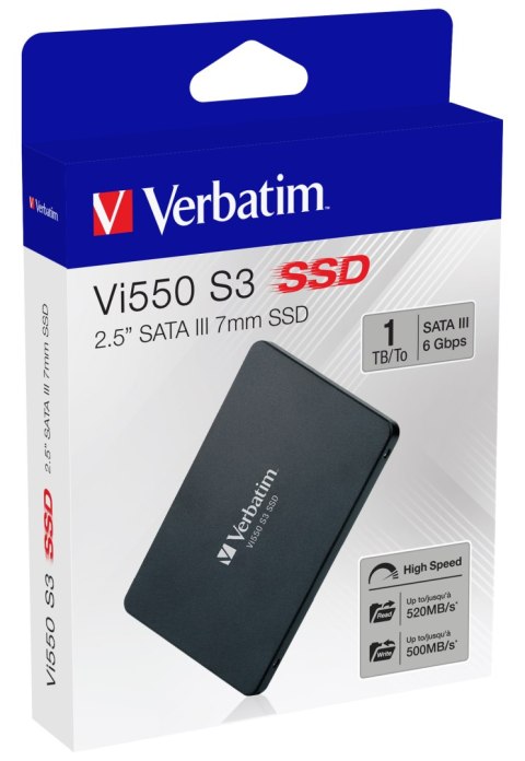 Dysk SSD Verbatim Vi550 S3 1 TB 2.5 cala SATA III TLC 560 MBs 535 MBs