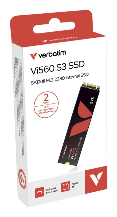 Dysk SSD Verbatim Vi560 2 TB M.2 2280 SATA III odczyt do 550 MB/s