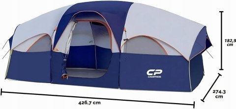 Namiot duży rodzinny AMPROS CP dla 6-8 osób, 427 x 274 x 183 cm