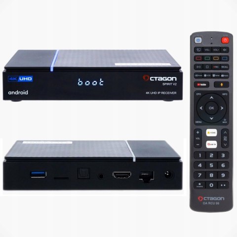 TV Box Octagon Spirit V2 Pro 4K UHD Android TV 2 GB RAM 32 GB Bluetooth