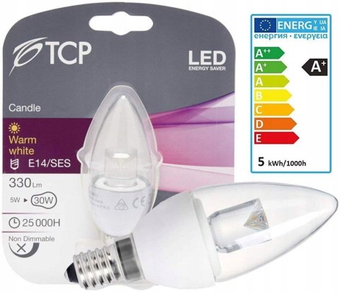 Zestaw 6 żarówek TCP 5W E14 LED 330 Lumen, 3000K