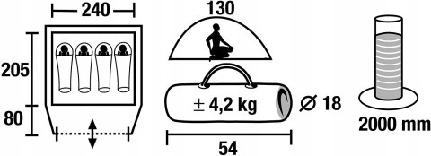 Namiot kempingowy High Peak Nevada 4 osobowy GW FV