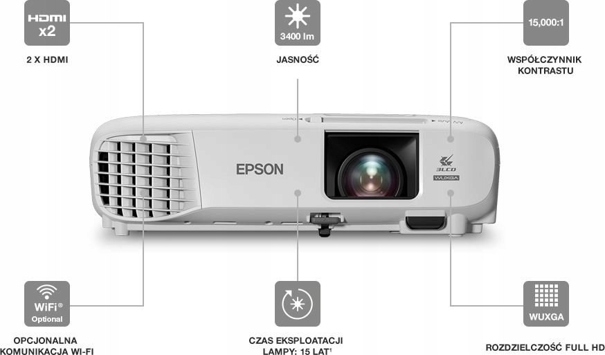 Projektor Epson EB-U05 3LCD 15000:1 3400LM OKAZJA