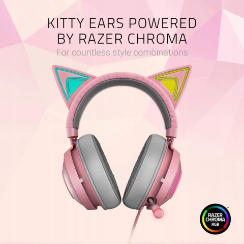 Słuchawki wokółuszne Razer Kraken Kitty Pink HiT Słuchawki wokółuszne Razer Kraken Kitty Pink HiT